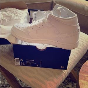 Nike Air Jordan 1 Mid - white/white Men’s 8